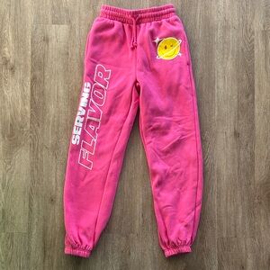 Poppi X Target Graphic Sweatpants Pink Size XXS Serving Flavor Smiley